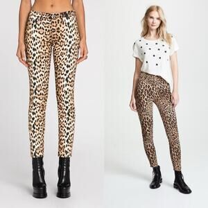 Frame Ali High Rise Cigarette Skinny Jeans Animal Print Size 25 Stretch Leopard
